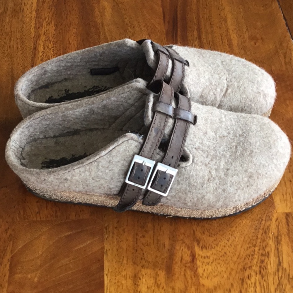 Haflinger boiled wool clog slippers beige 37